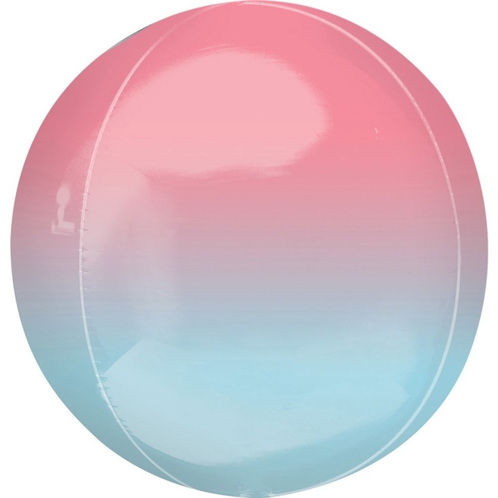 Шар 3D Сфера Омбре Розово-голубая 41 см