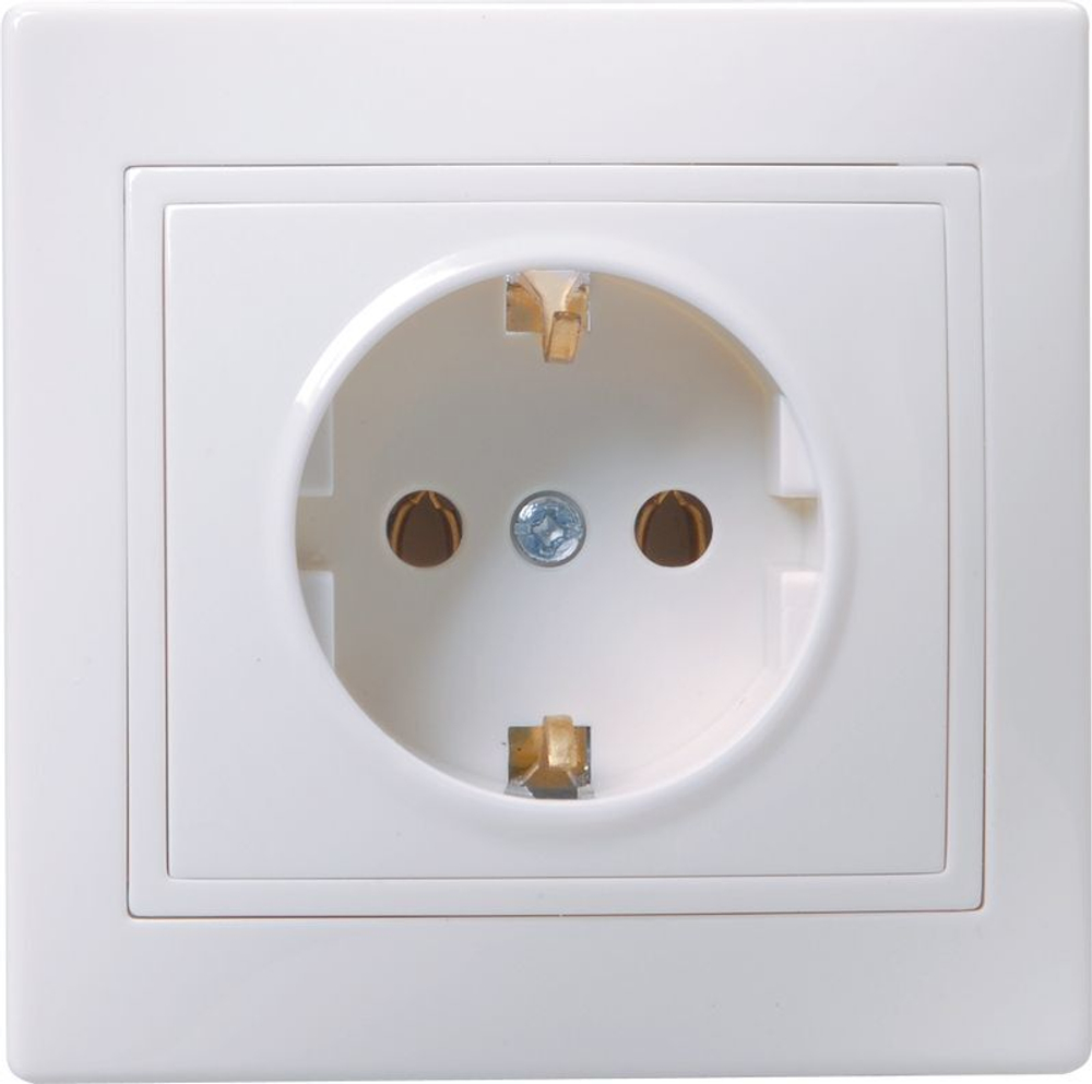 Розетка 1-местная РС10-3-КБ с заземлением без защитной шторки 16А керамика КВАРТА белый IEK