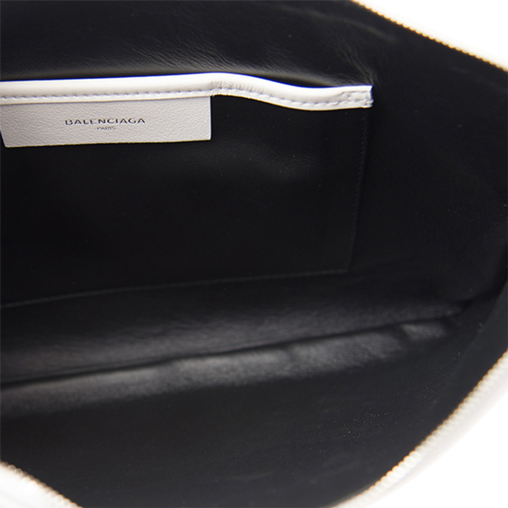 Balenciaga Cow Leather Clutch Women"s White