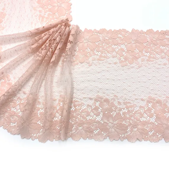 Кружево эластичное персик 22 см, Китай