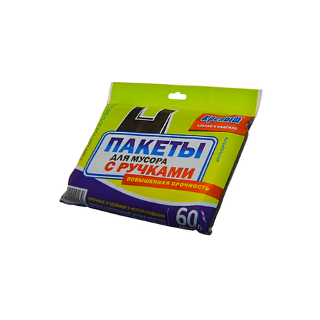 Мешки д/мусора 60л 20 шт с ручк Крепыш/50