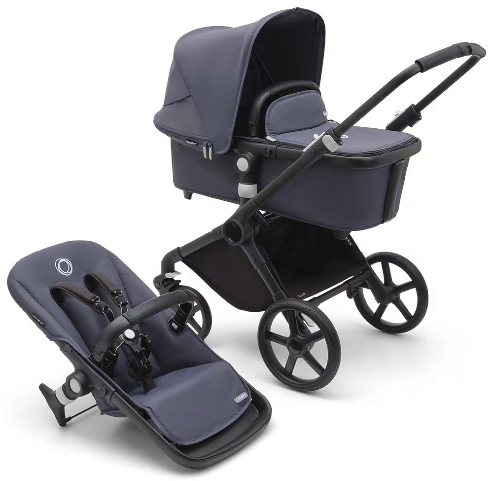 Коляска Bugaboo Fox Cub Complete 2 в 1 Black/Stormy Blue-Stormy Blue