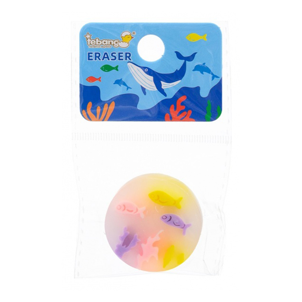 Ластик Basir, фигурный, серия "Подводный мир", цветной корпус, в пластиковой упаковке