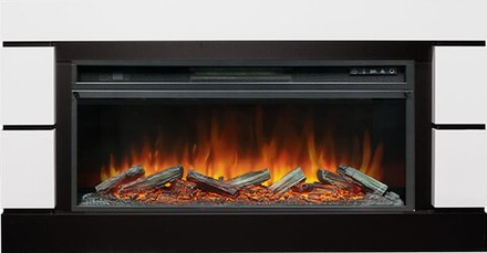 Каминокомплект Modern 42 CRM (Разборный) - Белый с черным с очагом Vision 42 LOG LED