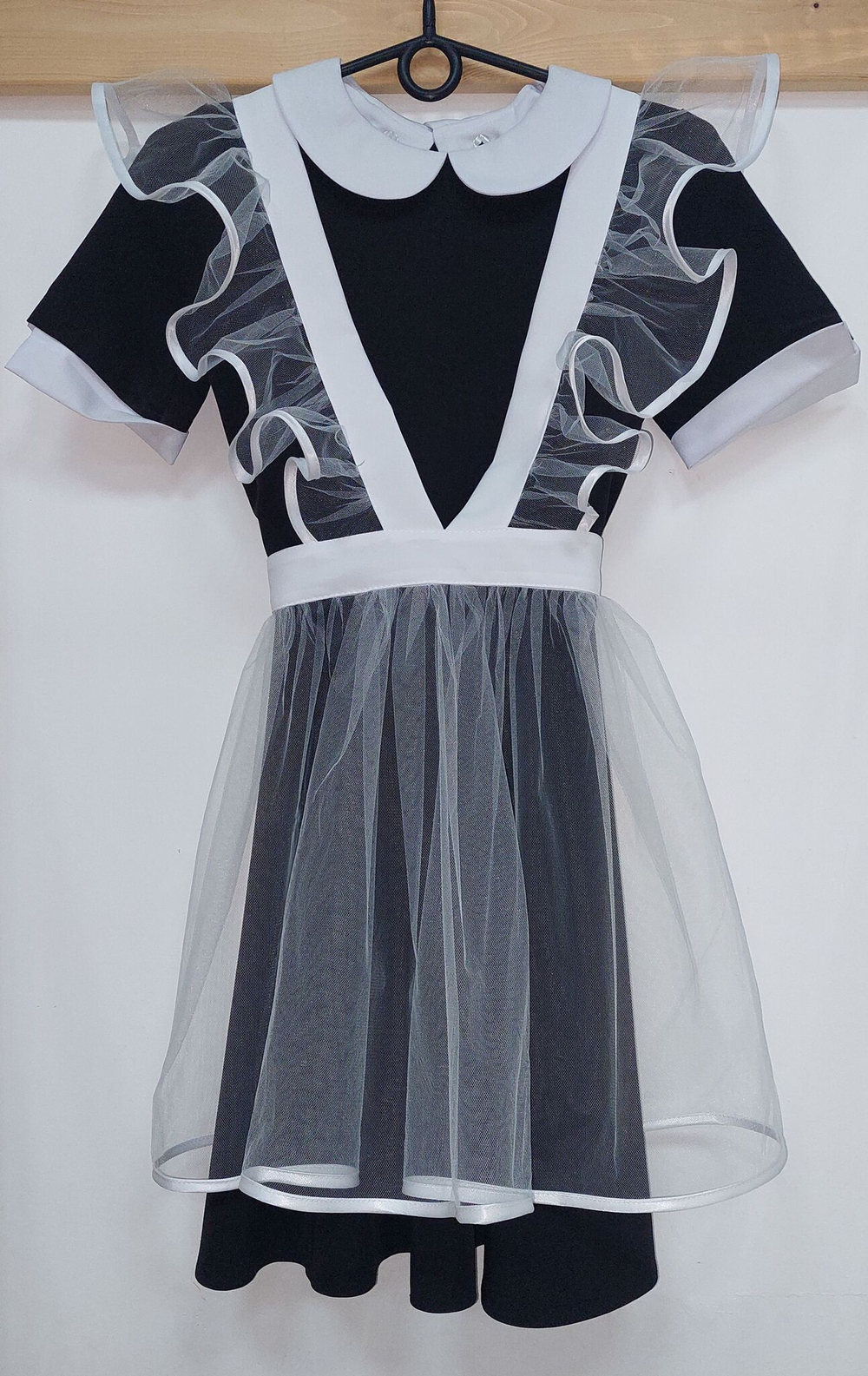 Фартук школьный белый фатин для старшеклассницы размер 152 158 XS 40