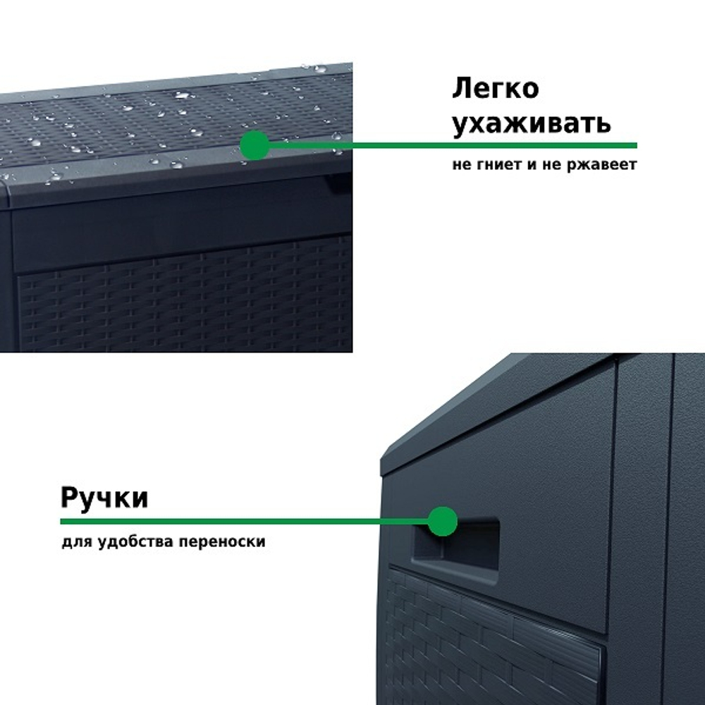 Ящик для хранения Prosperplast Boxe Rato 310л антрацит