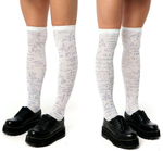 Белые гольфы с принтом в виде формул, вычислений и схем (Цвет: белый)