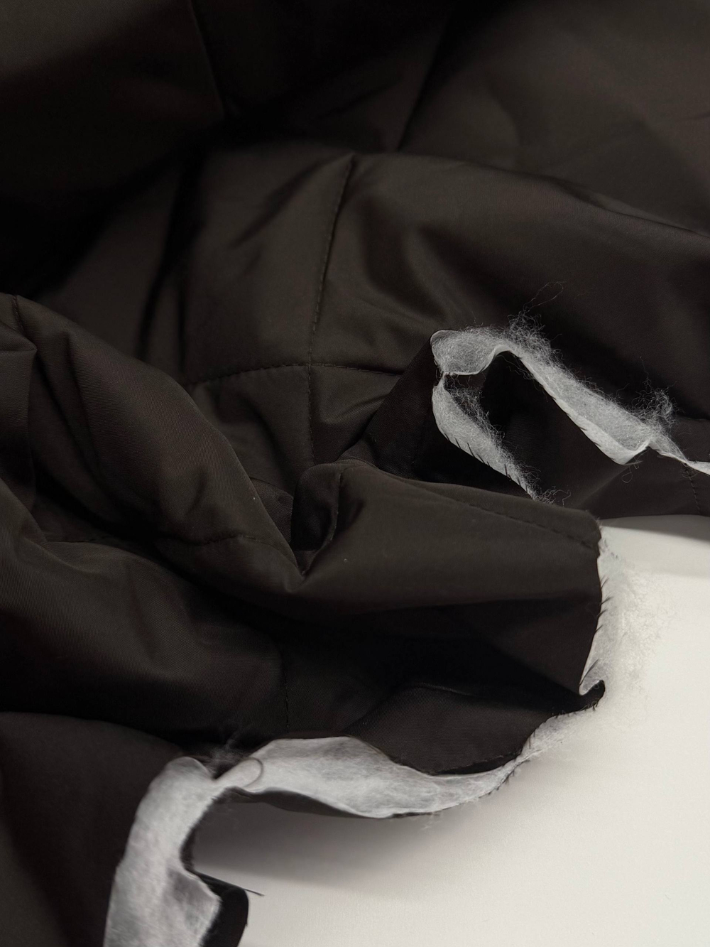 Курточная ткань стёганая п/э с холлофайбером double face/waterproof шоколадная