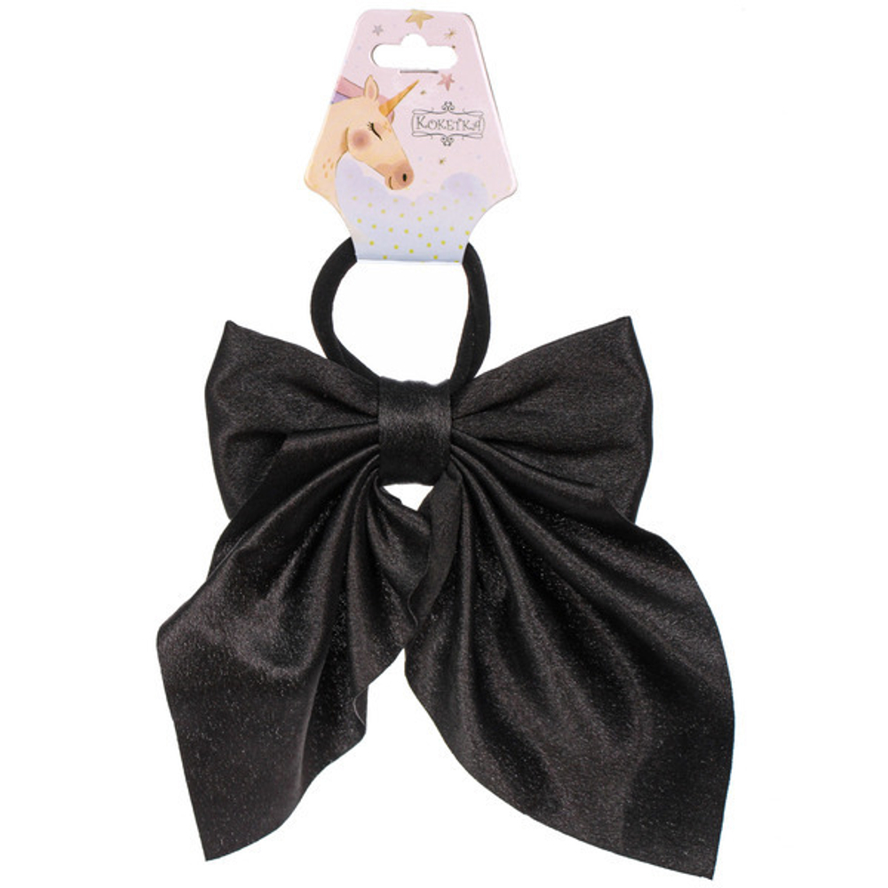 Резинка для волос «ПЕРСЕЯ», цвет черный, d-5см/11*17см (подвес Кокетка Единорог)