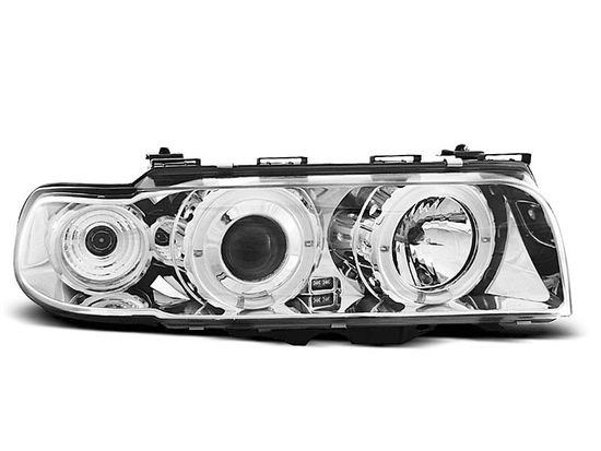 Передние фары angel eyes led chrome для BMW 7 E38 94-98