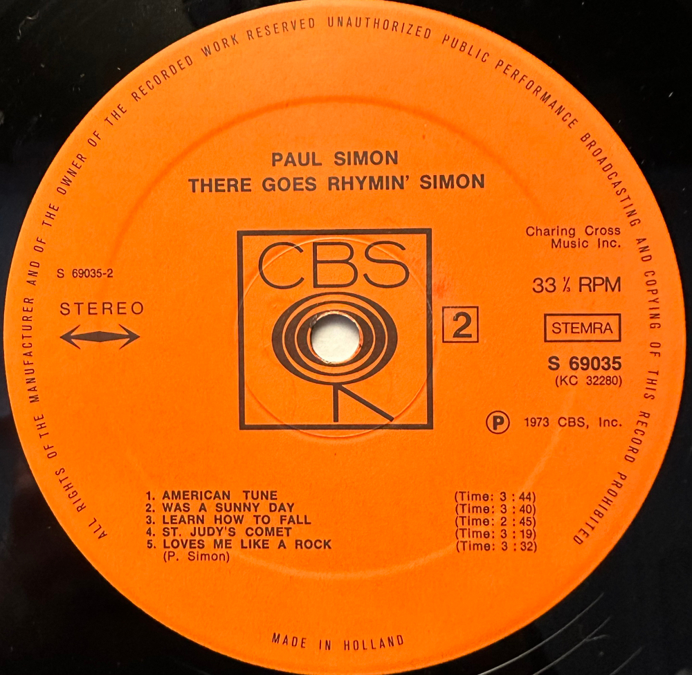 Paul Simon - There Goes Rhymin' Simon (Голландия 1973г.)