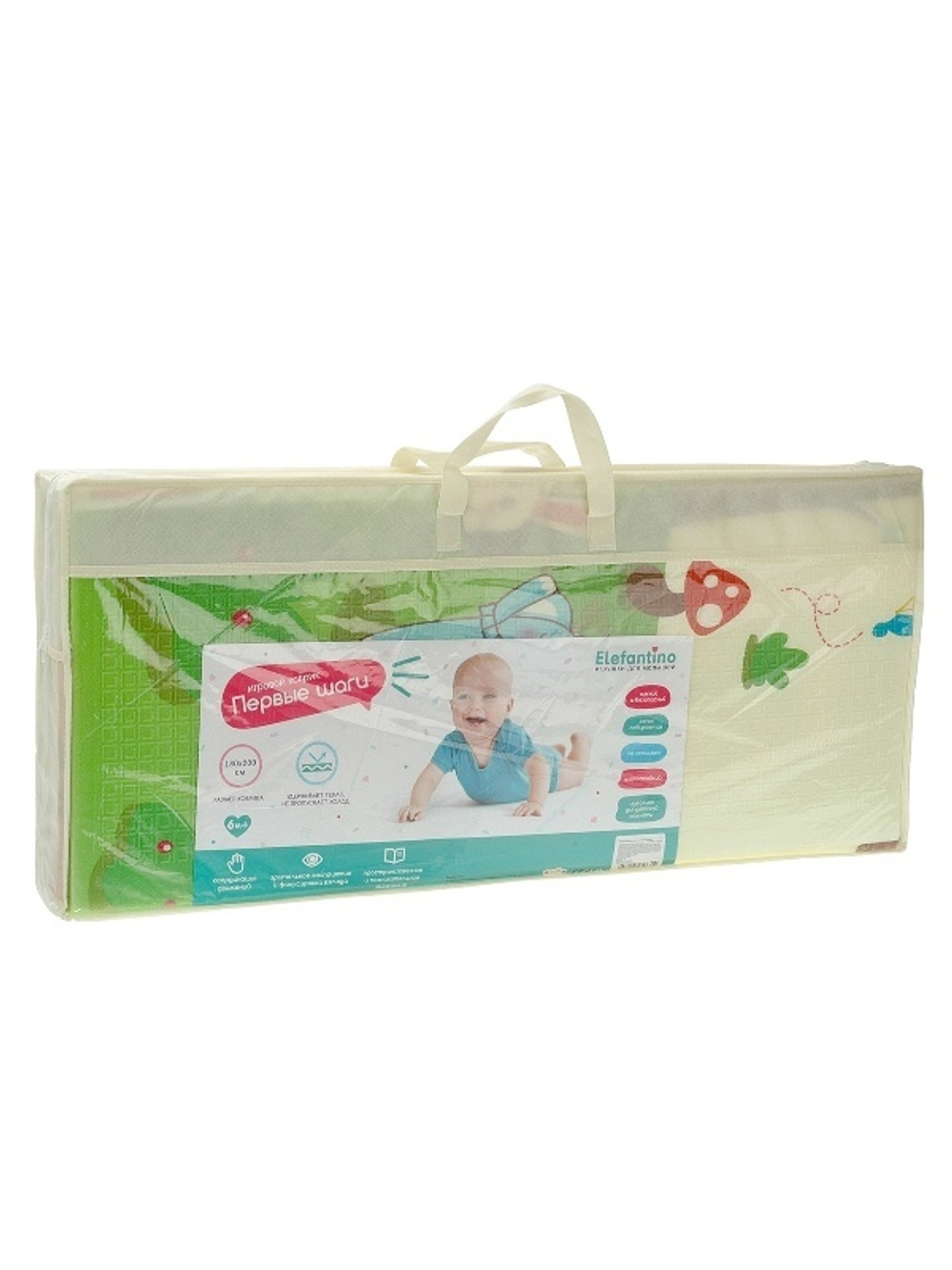 107235/Развивающий игровой коврик Elefantino, двусторонний, складной, размер 180*200*1 см