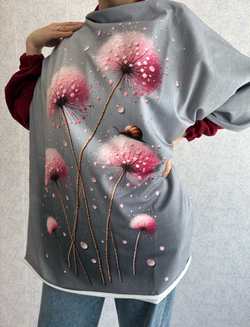 РОЗОВЫЕ ОДУВАНЧИКИ - Кулирка с лайкрой, компакт пенье (ДЖ69 Маша) (к0 неравномерный прокрас местами, полочка не задета)