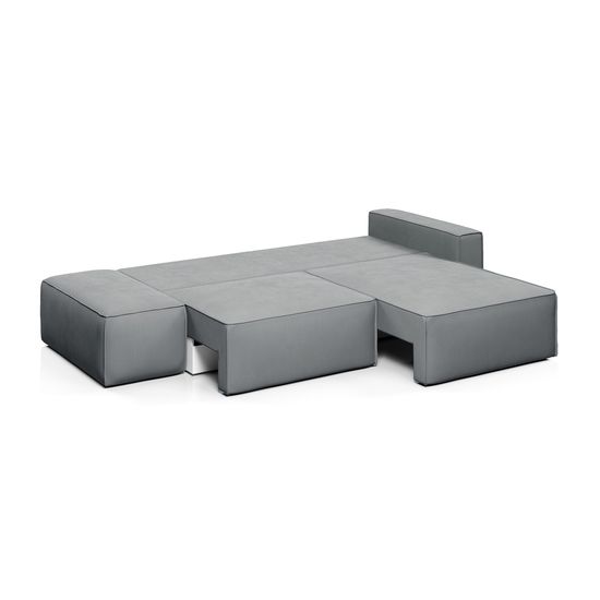 КОРСО Диван угловой с банкеткой, серый