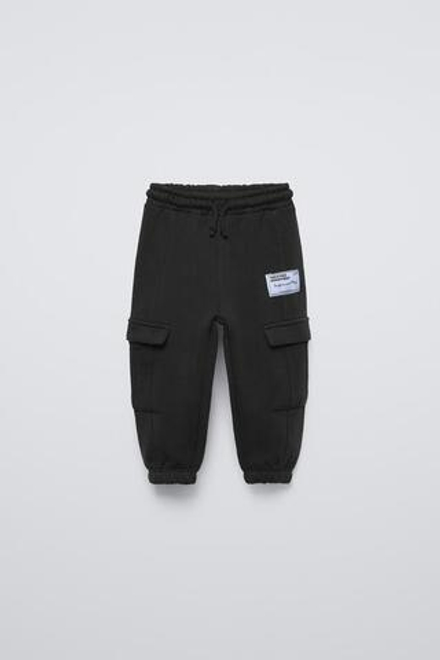 ZARA ДЖОГГЕРЫ ИЗ МЯГКОЙ ТКАНИ, ЧЕРНЫЙ