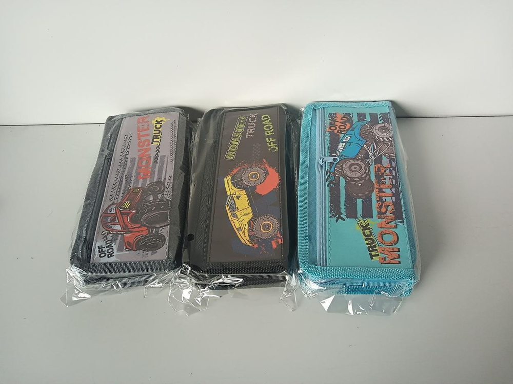 Пенал мягкий 2 отделения "Джип" 3 цвета микс