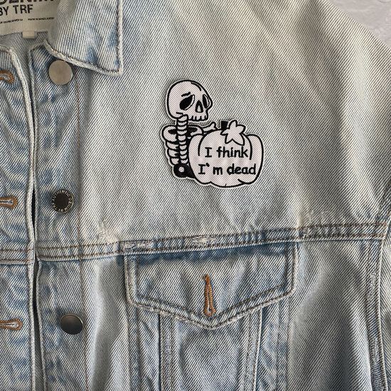 Нашивка термоаппликация на одежду и  на рюкзак. I am dead. Скелет