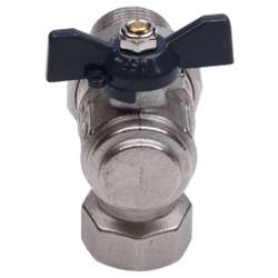 Кран шаровой AQUALINK со сгоном угловой FM 1/2 LU B гайка-штуцер бабочка (100/10)