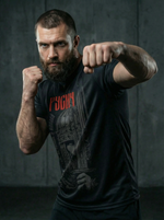 Футболка тренировочная мужская черная LEGENDA Русич красный