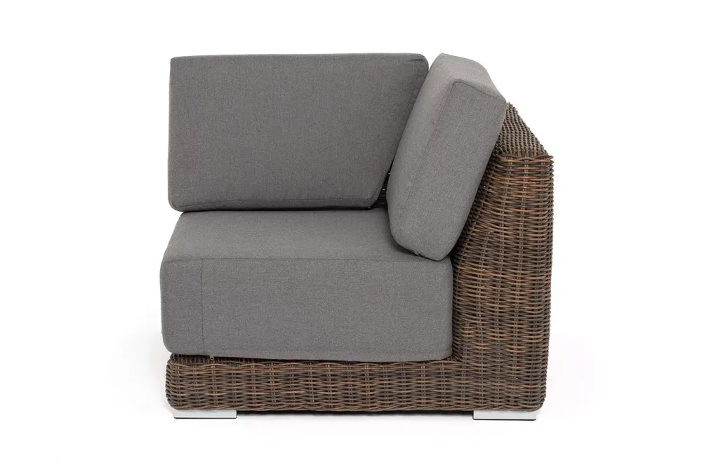 "Капри" модуль диванный угловой с подушками, цвет коричневый