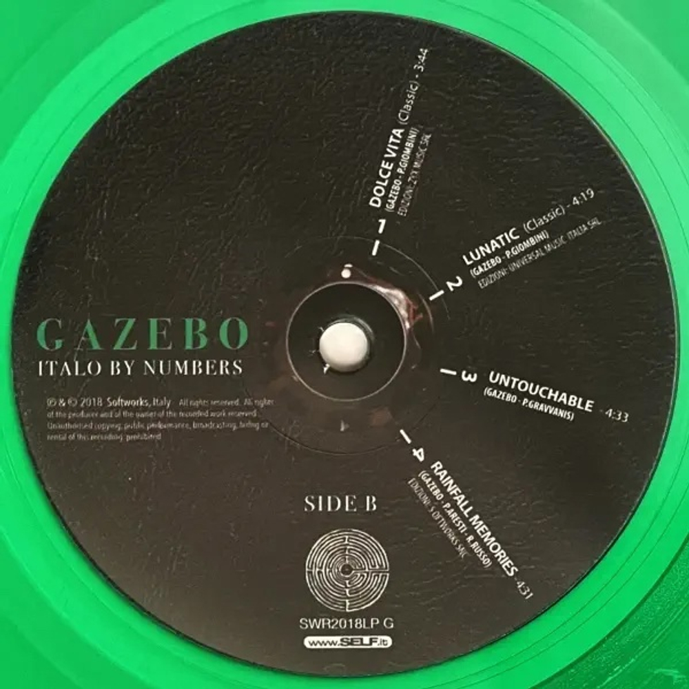 LP: Gazebo — «Italo By Numbers» (2018/2024) зеленый винил