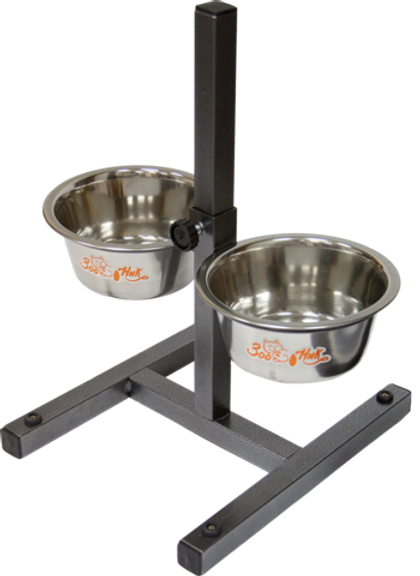 ZOONIK Подставка с металлическими мисками, металлик