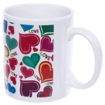 Кружка керамическая 330 мл «Неоновые сердечки»