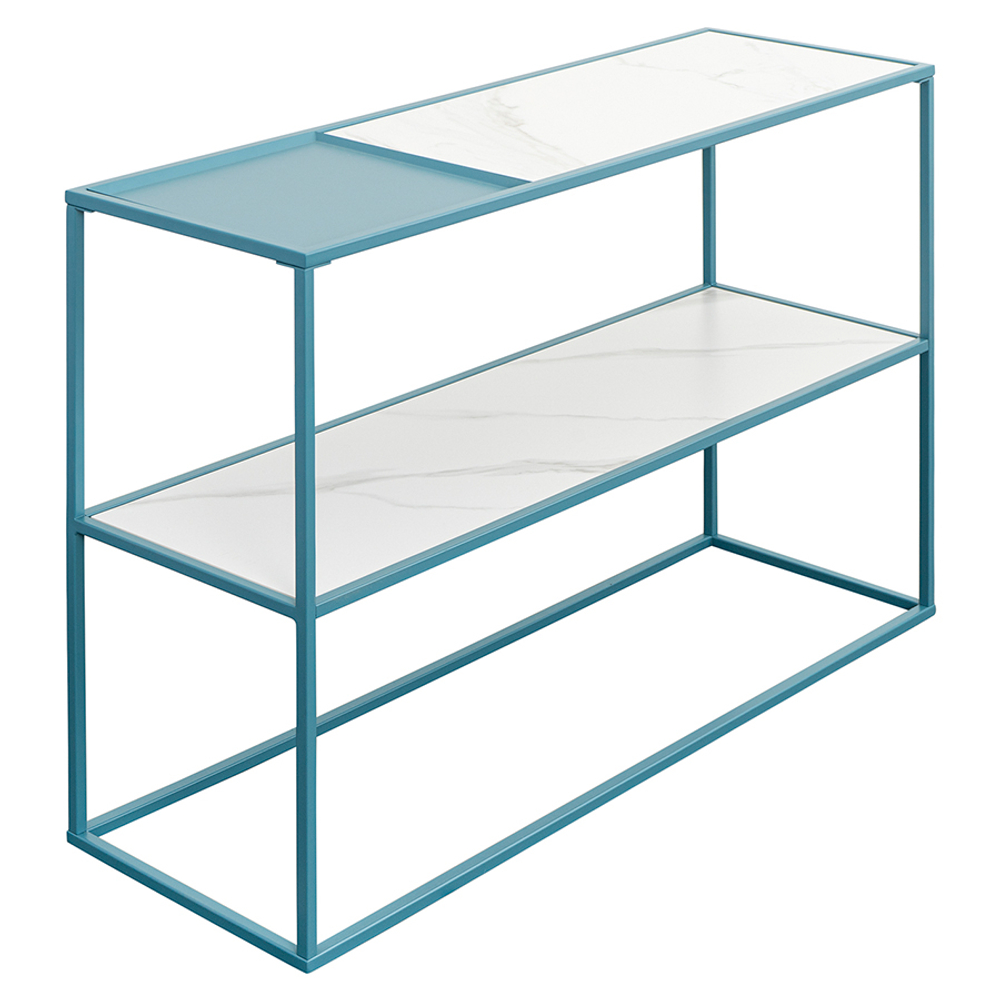 Стол консольный Bergenson Bjorn Mayen, 120х35х76 см, белый/бирюзовый