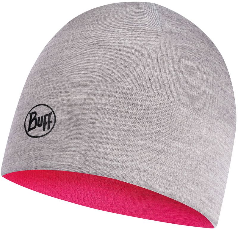 Тонкая шерстяная шапка детская Buff Hat Wool Iightweight Reversible Wild Pink/Light Grey Фото 2
