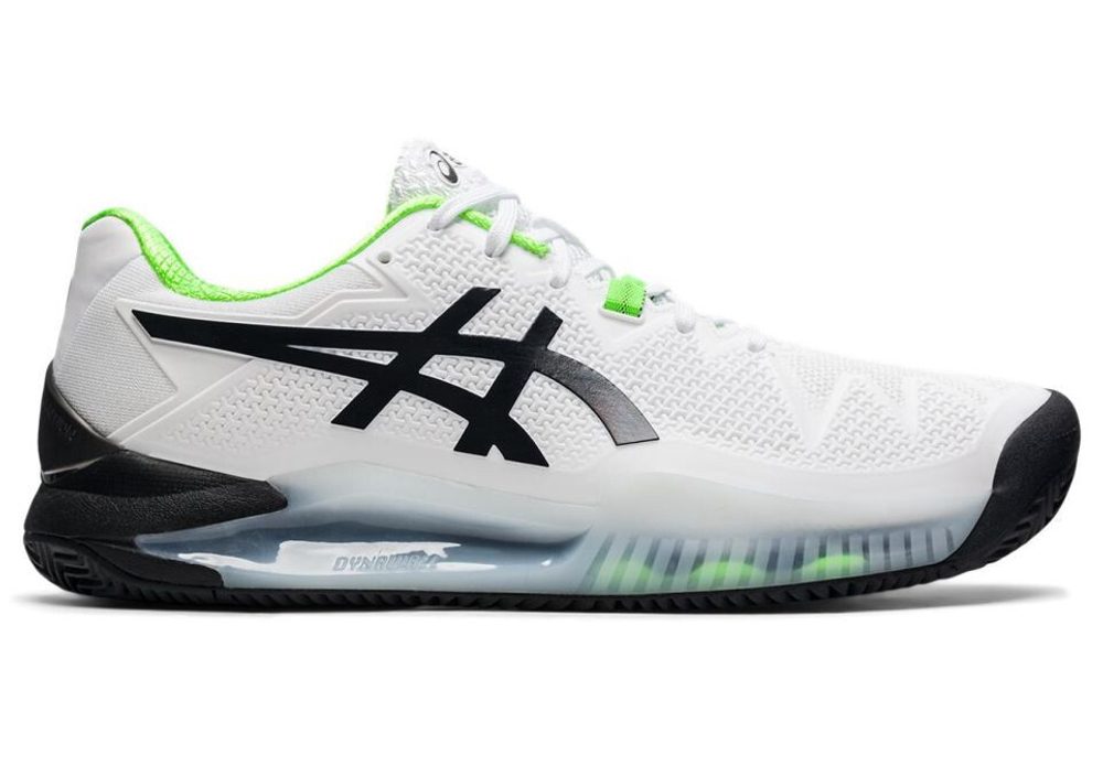 Мужские кроссовки теннисные Asics Gel-Resolution 8 Clay - white/green gecko
