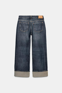 ZARA ДЖИНСЫ Z1975 RELAXED FIT С ОТВОРОТАМИ, ИНДИГО