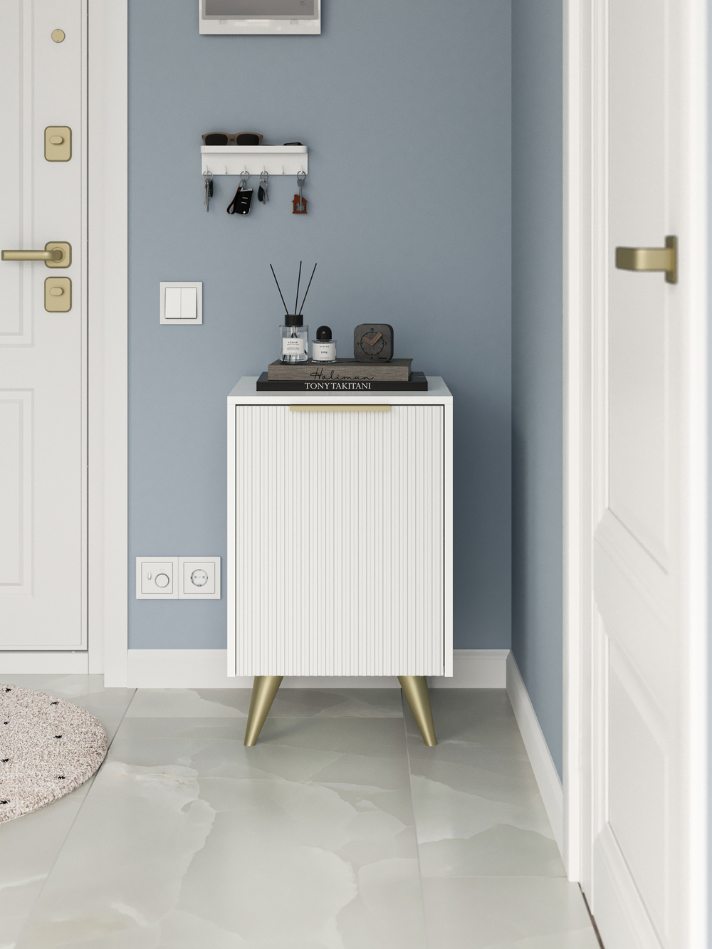 Тумба DIWO Краснодар 45x71x43 см, белая, ручка золото