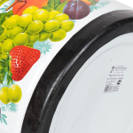 Ведро сталь, эмаль, 10 л, с крыш, бел,сл кость, хозяйственное, с поддоном, Керчь, с декором, 41304-2