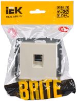 BRITE Розетка компьютерная RJ45 кат.5E РК10-БрКр бежевый IEK