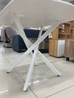 Стол Оникс подстолье кросс белый Ст-ца мрамор белый (белая)