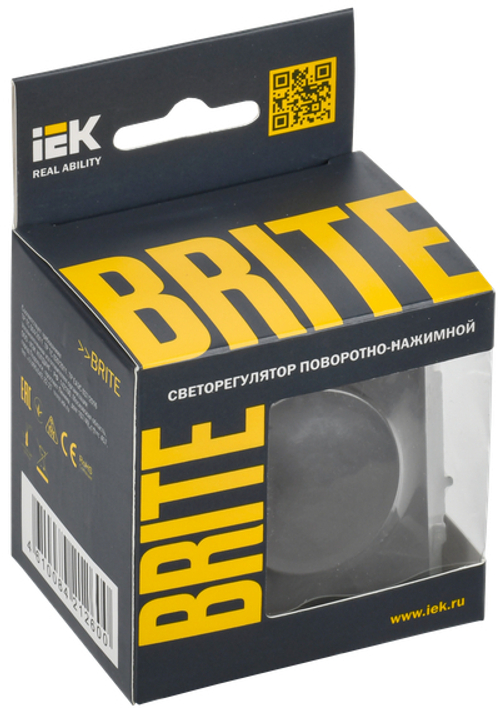 BRITE Светорегулятор поворотно-нажимной 600Вт СС10-1-0-БрГ графит IEK