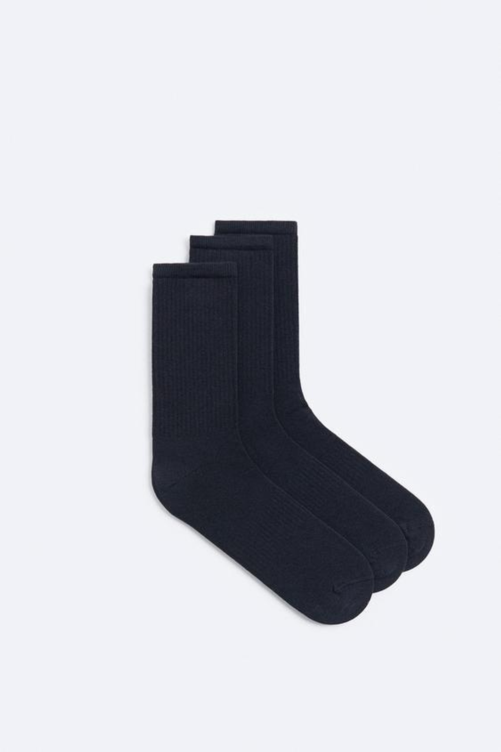 ZARA НАБОР ИЗ ТРЕХ ПАР НОСКОВ В РУБЧИК, МОРСКОЙ СИНИЙ