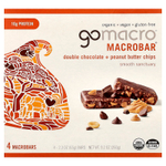 GoMacro, MacroBar®, Smooth Santury, двойные шоколадные чипсы с арахисовой пастой, 4 батончика по 65 г (2,3 унции)