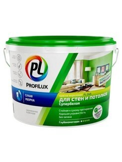 Краска для стен и потолков акриловая Profilux PL- 04А глубокоматовая белая