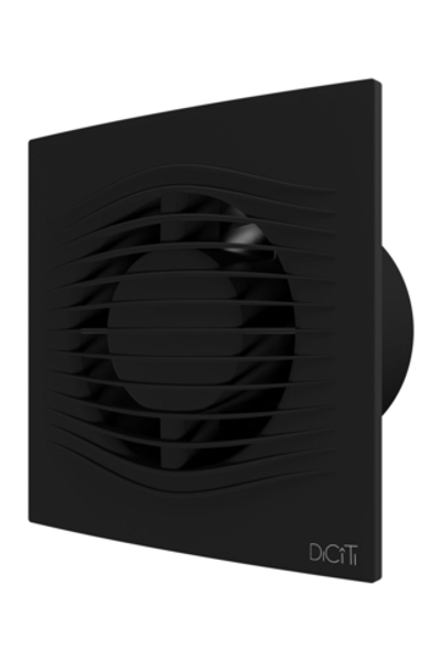 Вентилятор накладной SLIM D100 обр.клапан Matt black DICITI