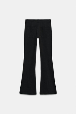 ZARA БРЮКИ FLARE С НИЗКОЙ ПОСАДКОЙ, ЧЕРНЫЙ