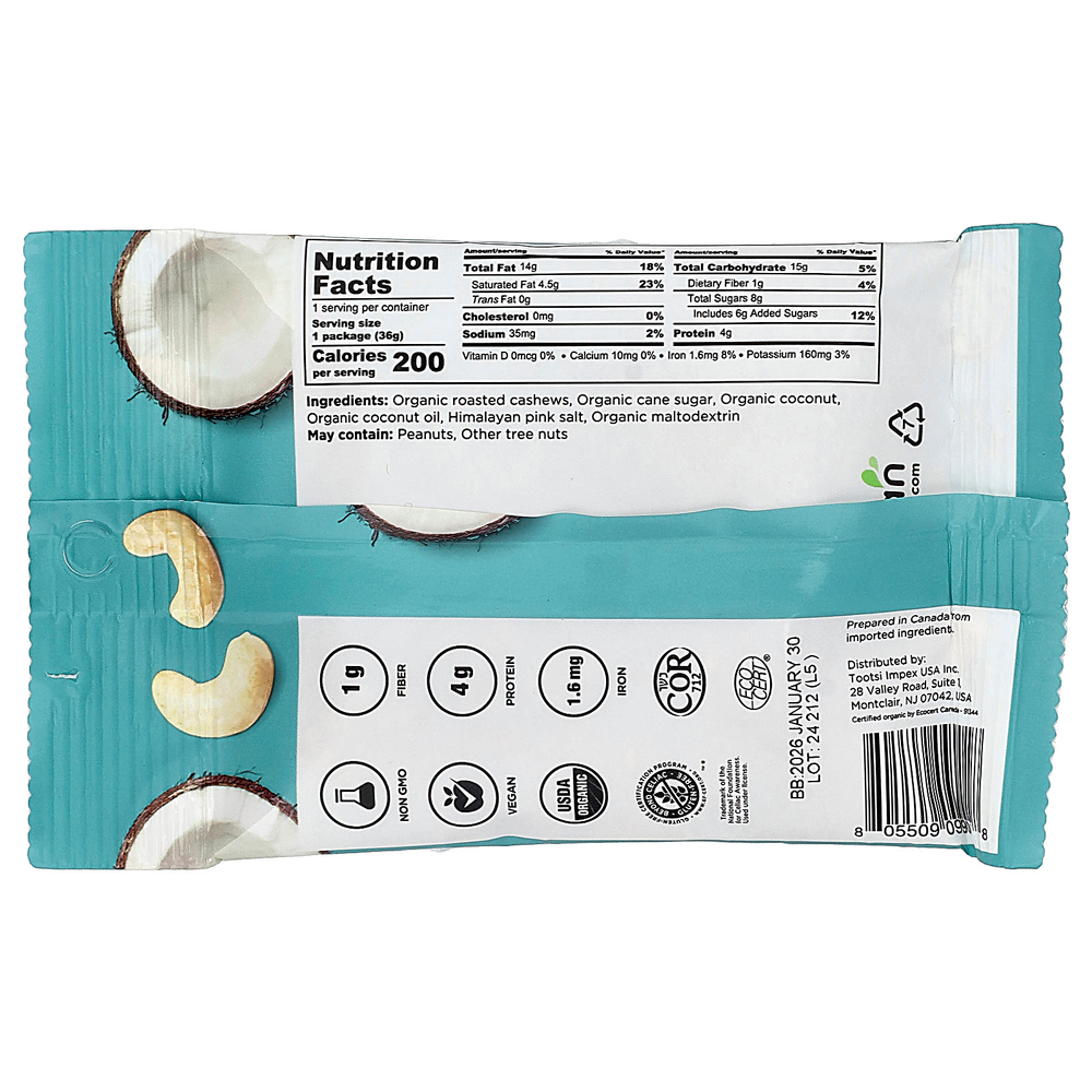 Elan, органические кокос и кешью, 1,27 унции