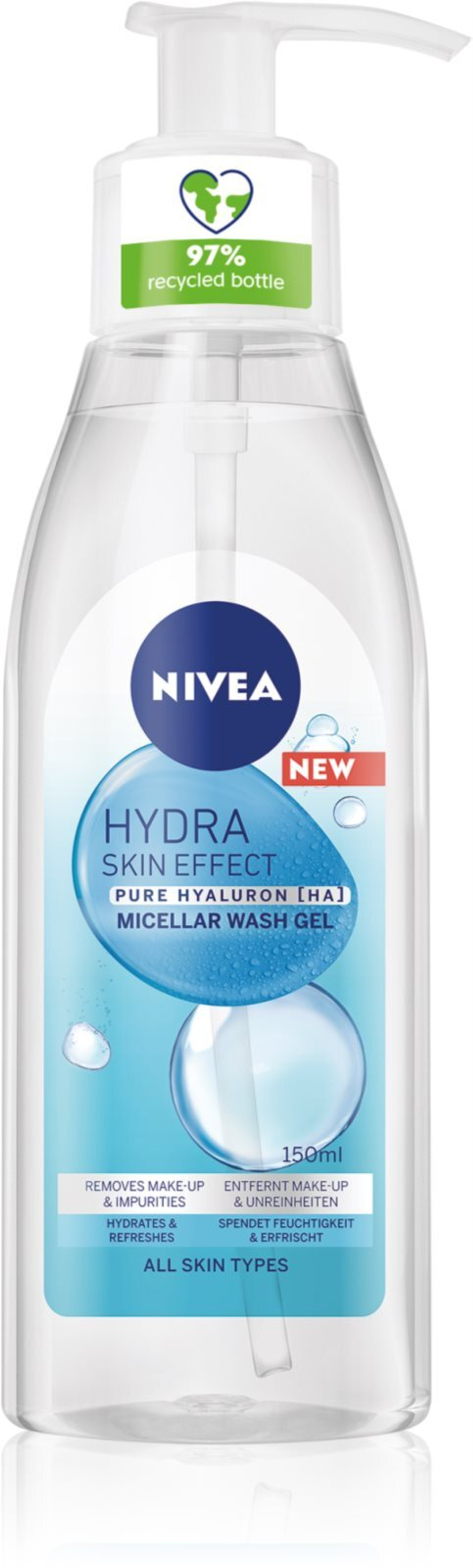 Nivea Hydra Skin Effect - очищающий мицеллярный гель /   150  ml  / GTIN 2800019400666
