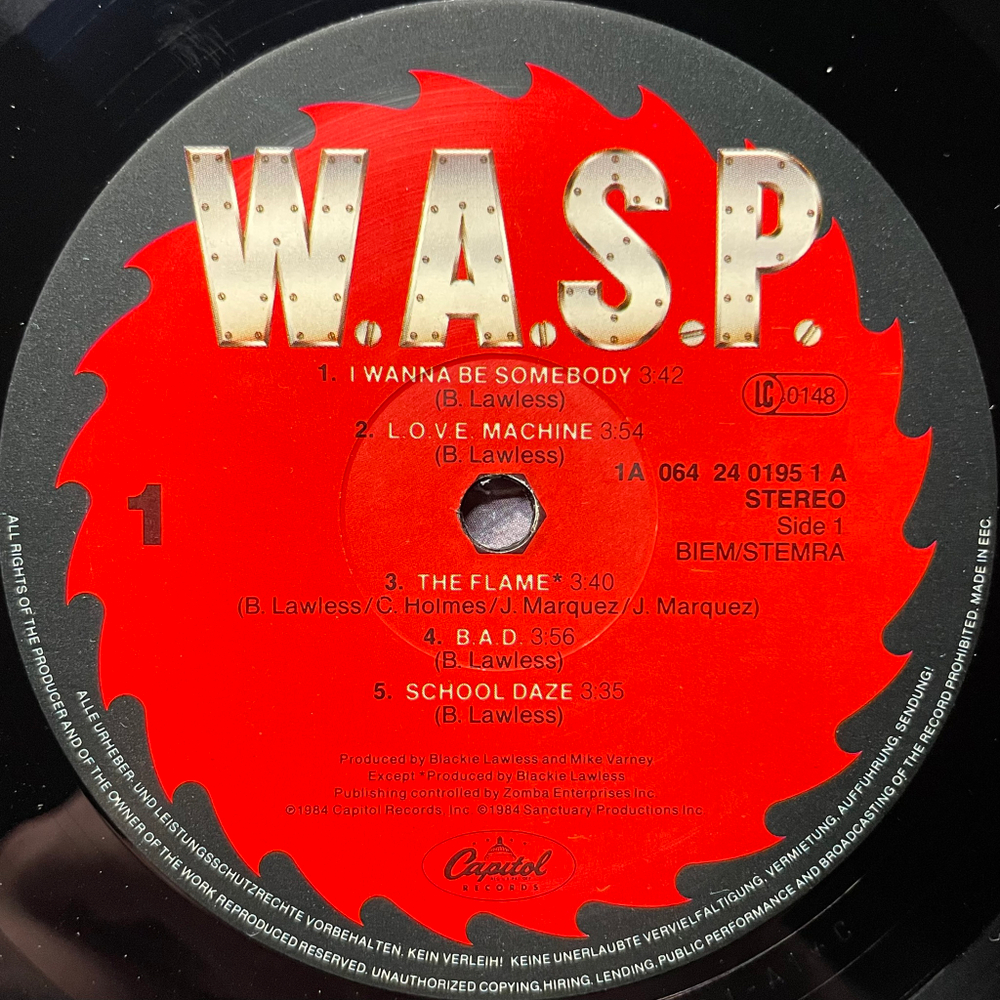 W.A.S.P. ‎– W.A.S.P. (Европа 1984г.)
