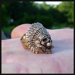 Кольцо мужское "Вождь" бронза , печатка для мужчины