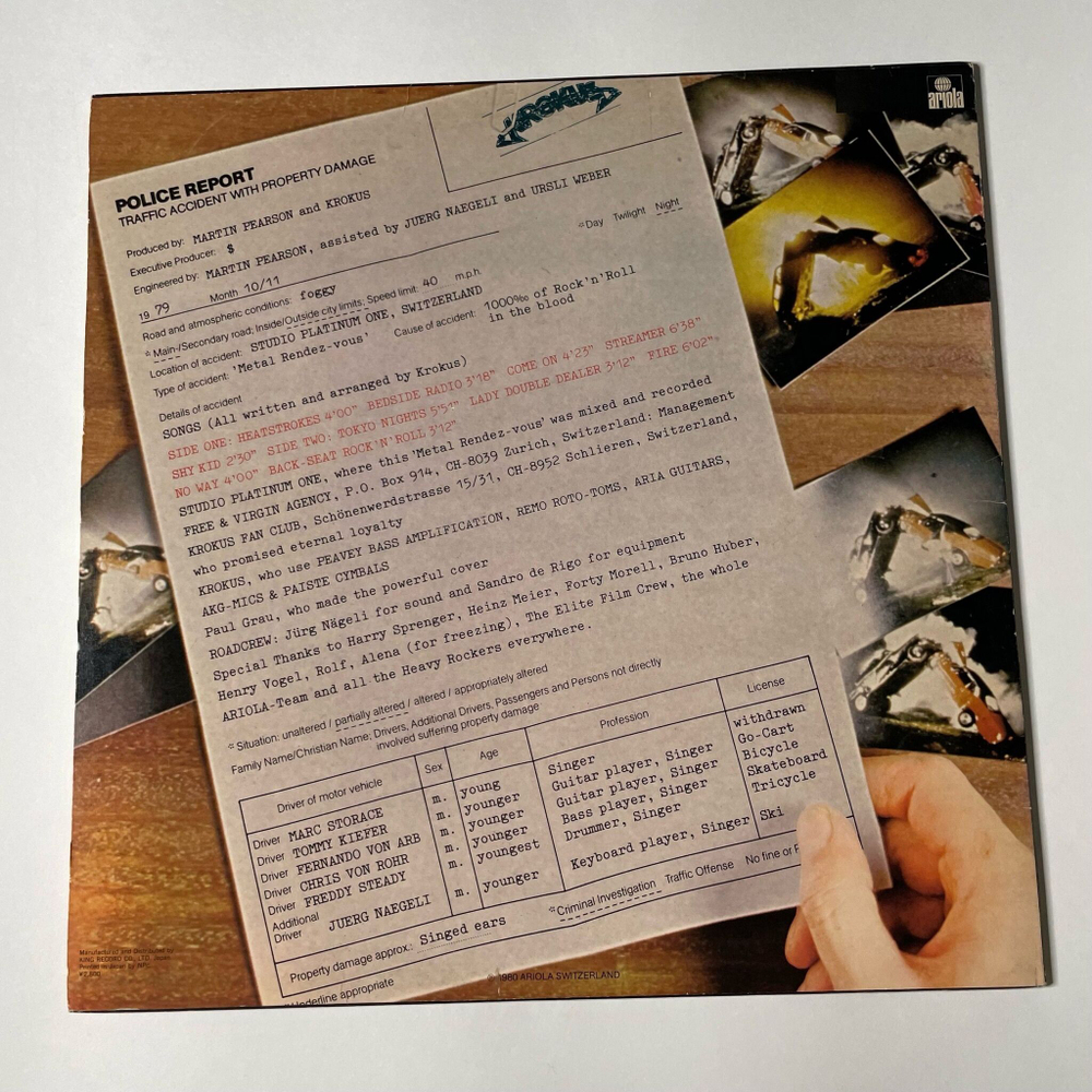 Винтажная виниловая пластинка LP Krokus Metal Rendez Vous (Japan 1980) (No Obi) Come On