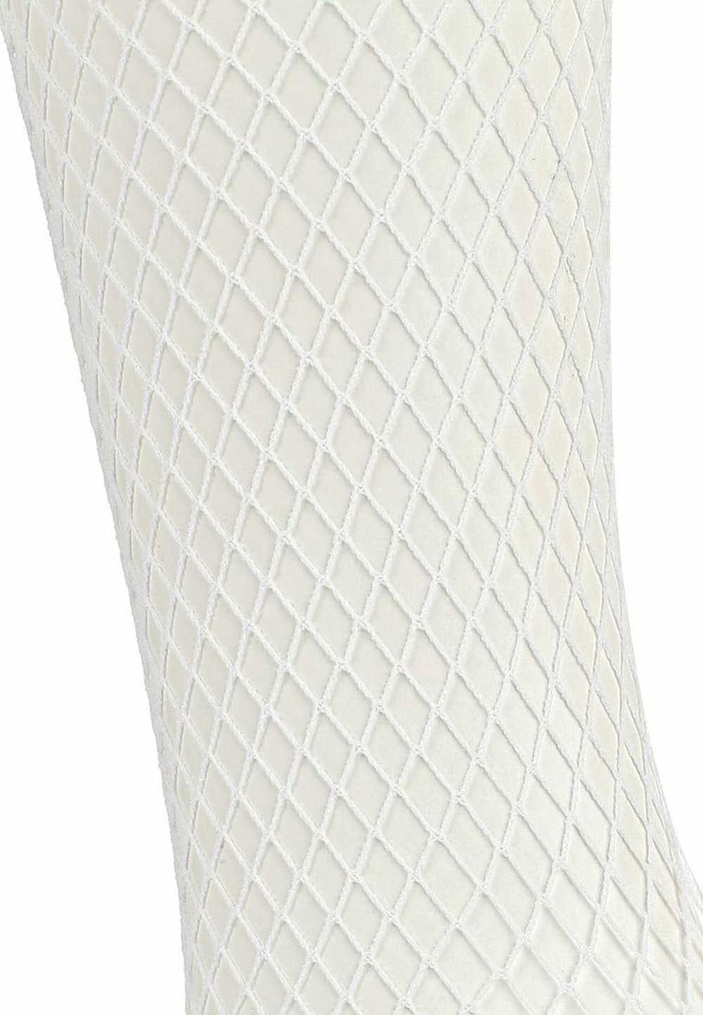 Чулки Le Frivole в мелкую сетку с кружевной резинкой на силиконе белые S/M