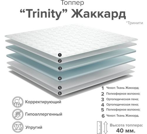 Топпер Тrinity (жаккардовый чехол)