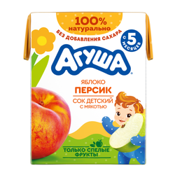 Сок детский Агуша яблоко персик 200 мл