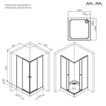 Душевое ограждение 100x100 см, без поддона AM.PM X-Joy W94G-403-100100-MT1K
